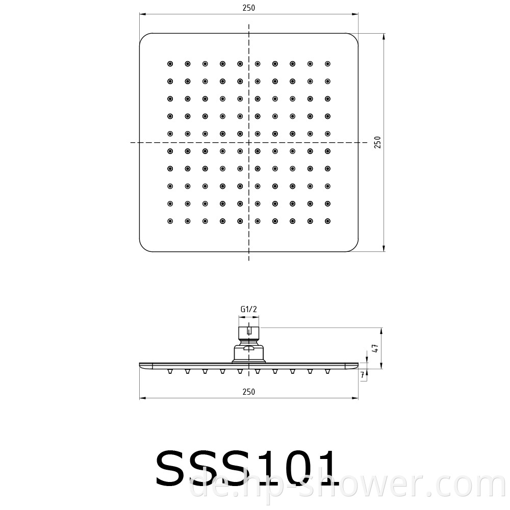 Square Top Shower Head